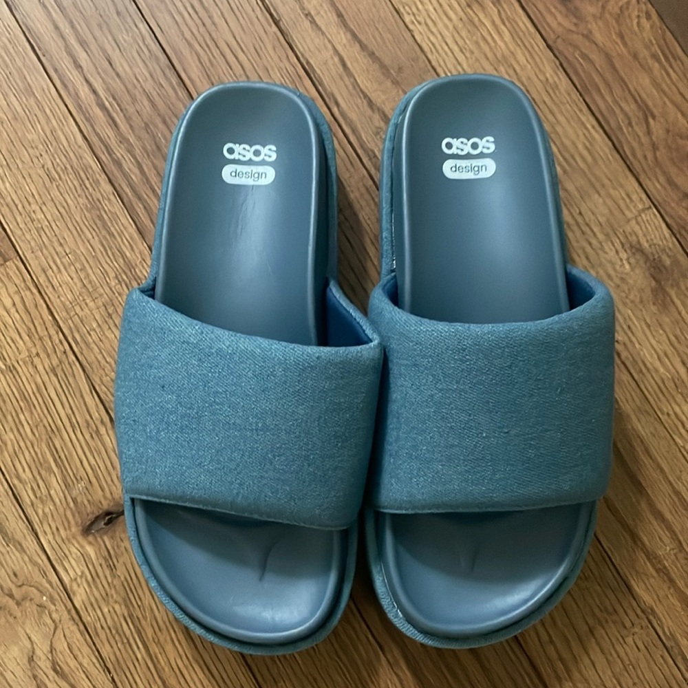 ASOS Denim festival flatform sandals